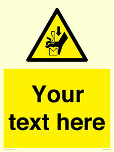 Custom warning hand crushing between press brake tool